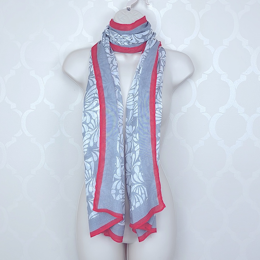 BANANA REPUBLIC GRAY & ORANGE SCARF
